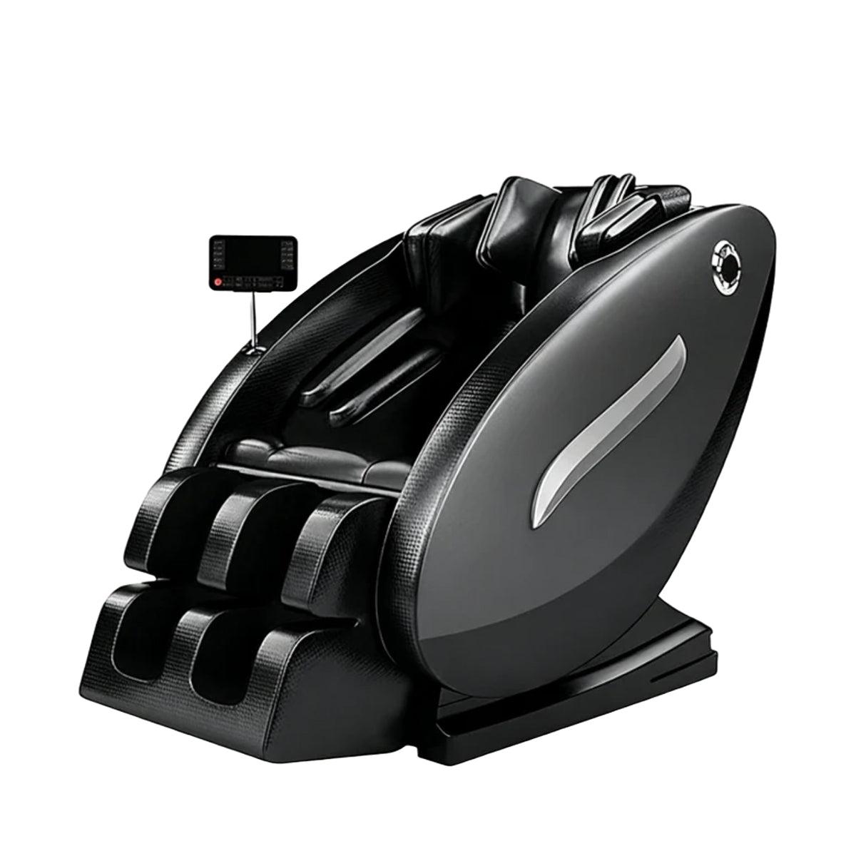 Flowliner 4D massagestol i Silver Black med sidepanel