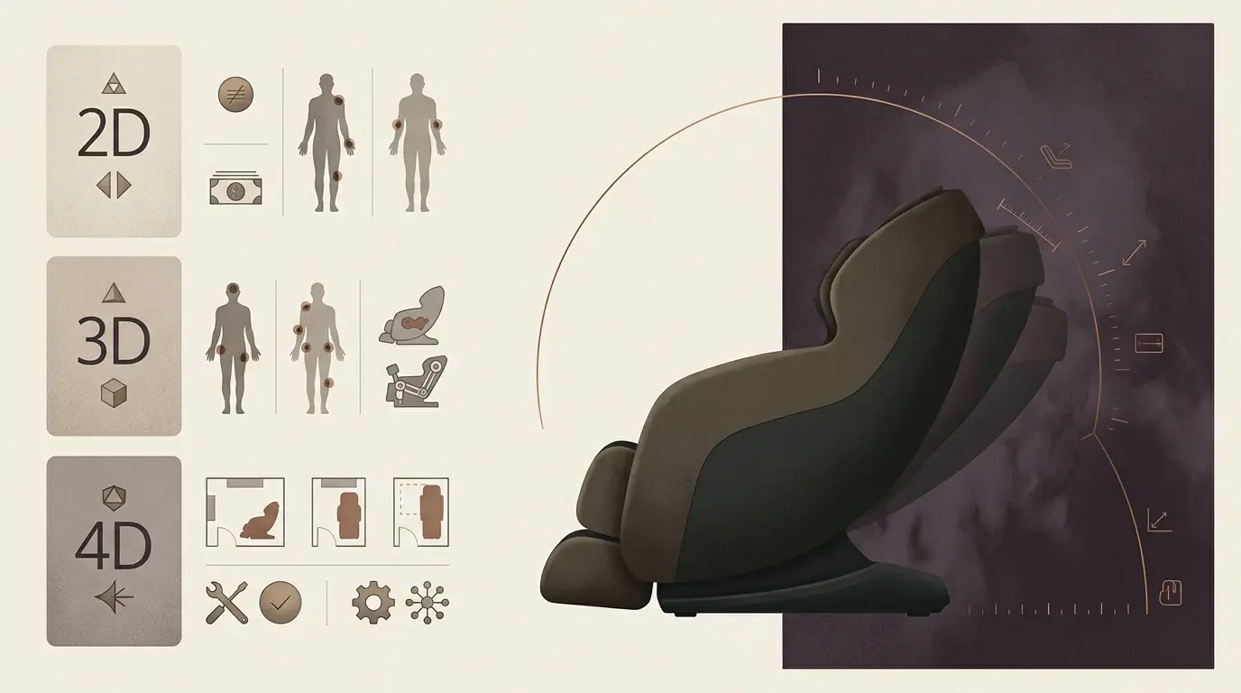 2D, 3D eller 4D massagestol: Den praktiske forskel