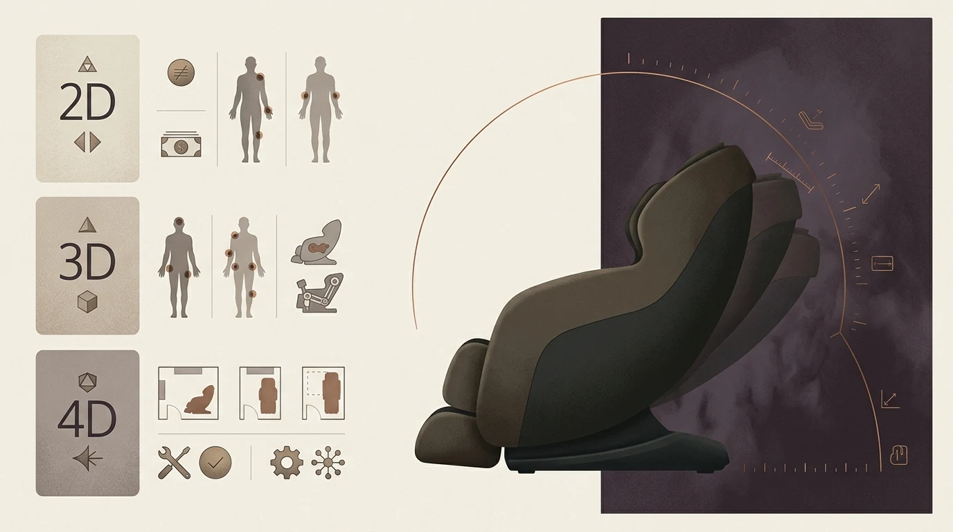 2D, 3D eller 4D massagestol: Den praktiske forskel